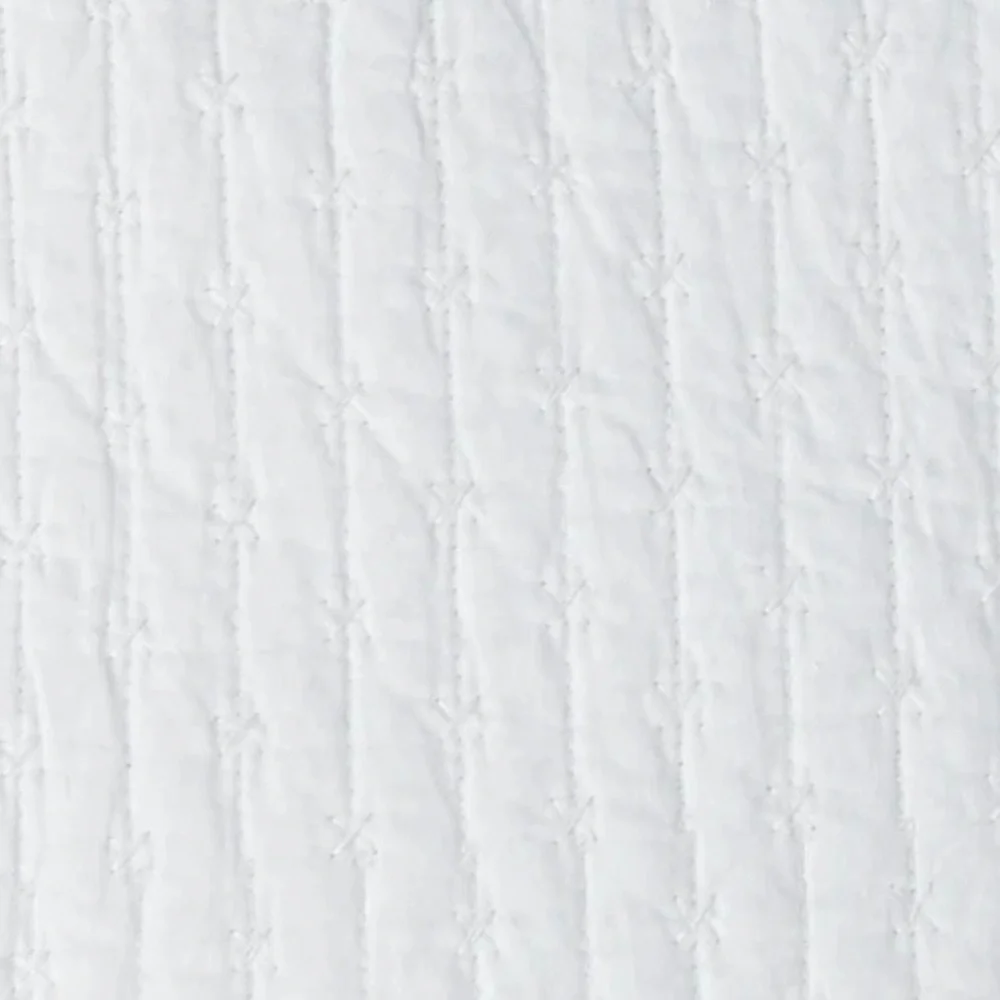 Levtex Home King Bedspread Set Cross Stitch Bright White